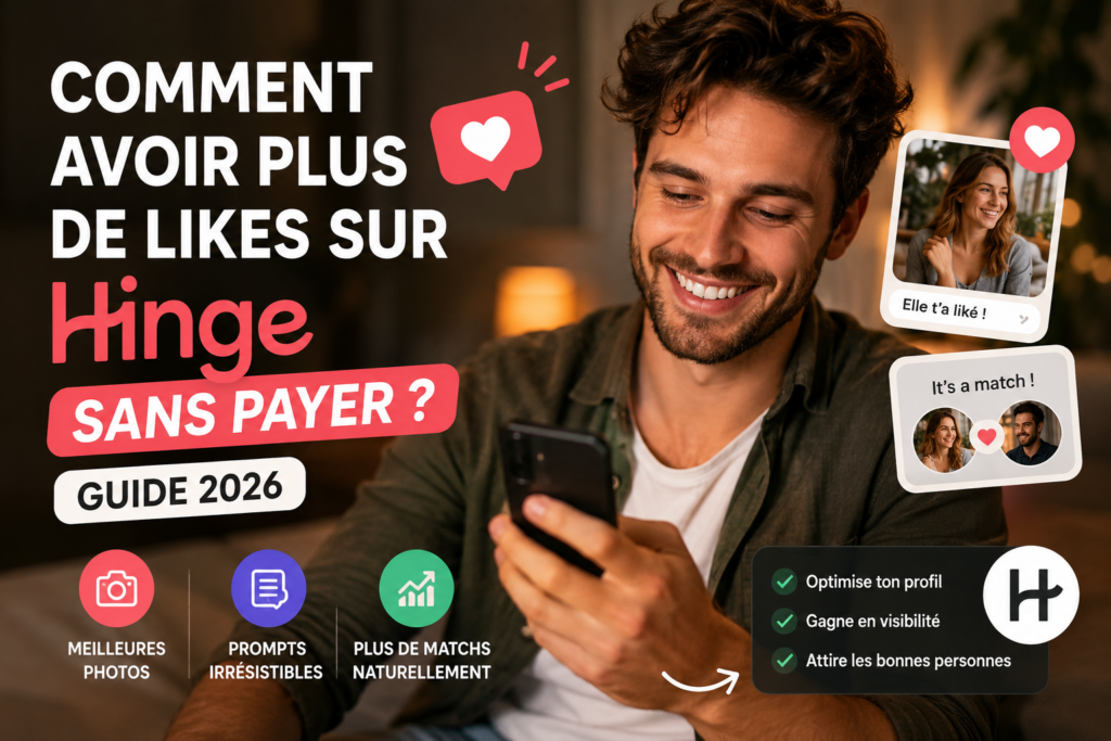 Comment avoir plus de likes sur Hinge sans payer grâce à un profil optimisé et des conseils dating